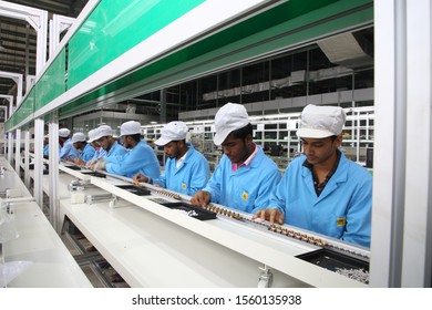 Dhaka - Bangladesh - 2019: Industrial Factory And Machinery, Lithium Battery Factory And Production Processing