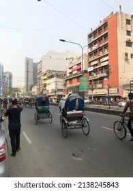 Dhaka, Bangladesh- 21st March 2022: Day Time In Motijheel Commercial Area Street View.