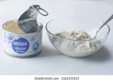 Dhaka Bangladesh 23 May 2022. Nestle Milk Cream In A Container 