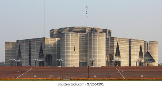 Dhaka, Bangladesh - 5, February, 2016: National Parliament House Of Bangladesh, Sher-e-Bangla Nagar, Dhaka, Bangladesh. 