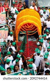 Dhaka, Bangladesh - December 18, 2021: Ruling Party Awami League Pulls Out Huge Rally From Suhrawardy Udyan In Dhaka To Mark Victory Day And Bangabandhu's Birth Centenary.