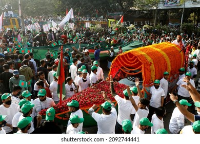 Dhaka, Bangladesh - December 18, 2021: Ruling Party Awami League Pulls Out Huge Rally From Suhrawardy Udyan In Dhaka To Mark Victory Day And Bangabandhu's Birth Centenary.