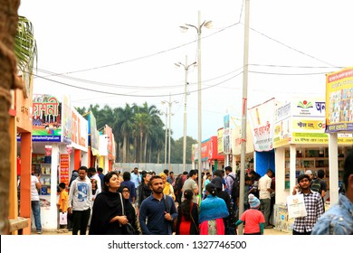 Dhaka, Bangladesh - February 26, 2019: Ekushey Book Fair. TSC, DU