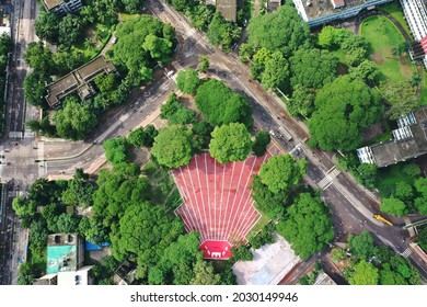 Dhaka, Bangladesh - July 04, 2021: The Central Shohid Minar Is A National Monument In Dhaka, Established To Commemorate Those Killed During The Bengali Language Movement Demonstrations Of 1952.