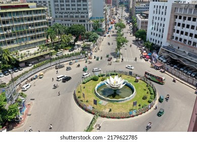 Dhaka, Bangladesh - July 12, 2022: The Bird's-eye View Of Motijheel Commercial Area At Dhaka City In Bangladesh.