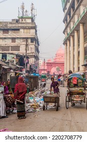 DHAKA, BANGLADESH - NOVEMBER 20, 2016: Street Leading To Ahsan Manzil, Former Residential Palace Of The Nawab Of Dhaka, Bangladesh