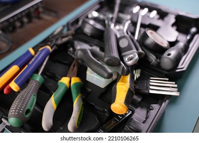 Dhaka, Bangladesh - October 3 2022: A Tool Kit Box Full Of Tools 