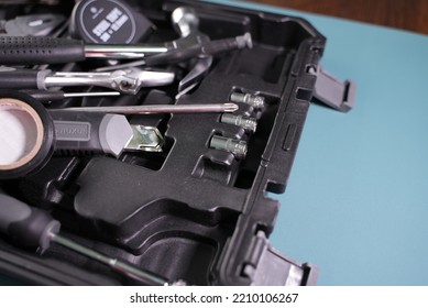 Dhaka, Bangladesh - October 3 2022: A Tool Kit Box Full Of Tools 