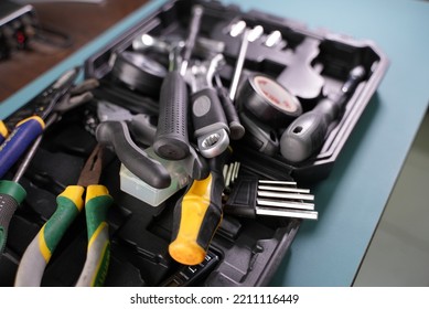 Dhaka, Bangladesh - October 3 2022: A Tool Kit Box Full Of Tools 