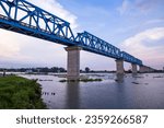 Dhaka to Bhanga   railway line Steel Rail Bridge Top of the Burigonga River