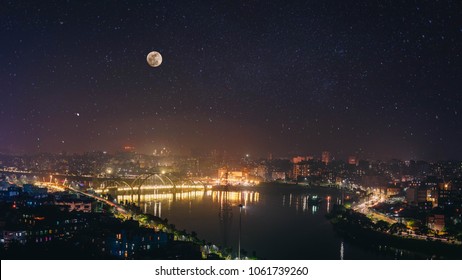 Dhaka Hatirjheel Bangladesh. Bangladesh Landmark. Dhaka Night View. 