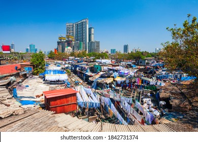 Dhobi Ghat is a open air laundry in Mumbai city, Maharashtra state of India - Shutterstock ID 1842731374