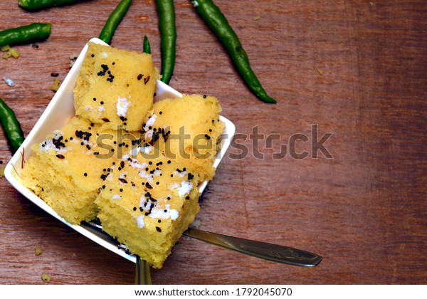 Dhokla Garnishing Coconut Slice Green Chilli Stock Photo Edit Now 1792045070