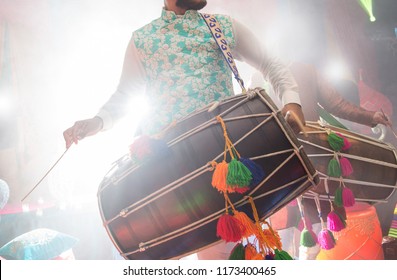 Dhol Player During Sangeet Mehndi Party