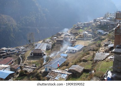 Dhunche Village In Langtang National Park