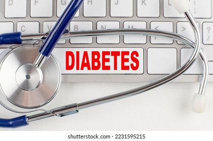 DIABETES text on a keyboard with stethoscope , medical concept - Powered by Shutterstock