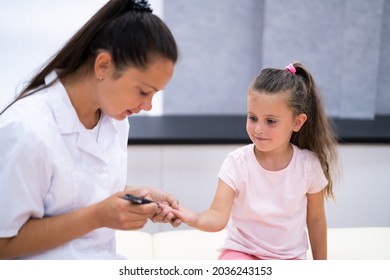 Diabetic Child Blood Sugar Test By Doctor