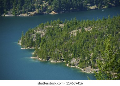 Diablo Lake Reservoir In Northern Cascades. Washington State USA. Recreation Photo Collection. Lake Diablo Aerial Photography