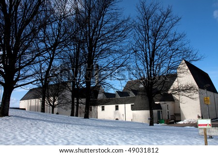 Diageo Whiskey Distillery in a typical Scottish winter with snow on the ground