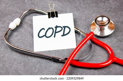 The Diagnosis Concept - COPD. Abbreviation COPD On A Piece Of Paper Next To A Stethoscope. COPD Treatment.