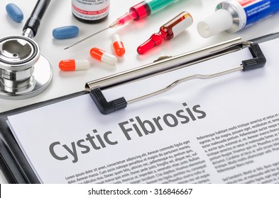 The diagnosis Cystic Fibrosis written on a clipboard