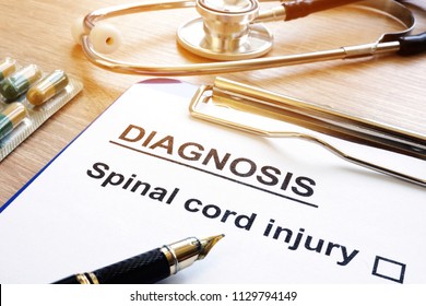Diagnosis Form With Spinal Cord Injury.