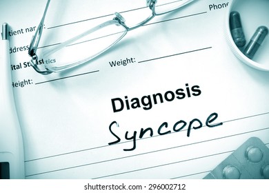  Diagnosis  Syncope, Pills And Stethoscope.