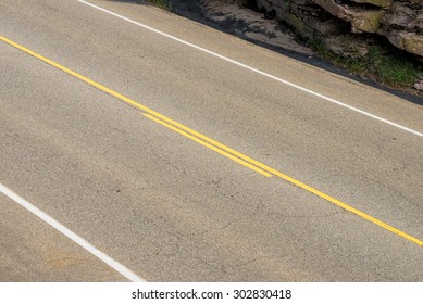 Diagonal Image Of A Two-lane Road