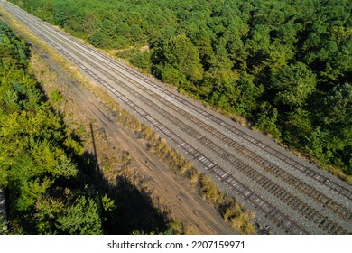 Diagonal Railroad Tracks From Above