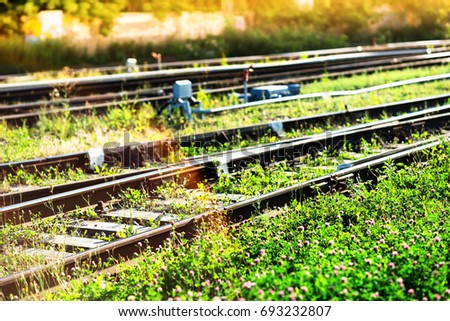 Diagonal railway background