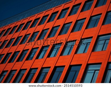 Diagonal red windows rows architecture background