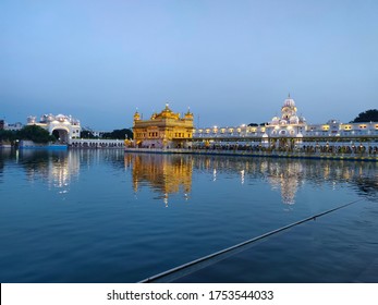 Diagonal Side View Of The Golden Temple During Late Evening