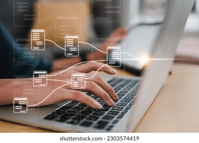 diagram, plan, workflow, process, strategy, structure, information, chart, project, checked. typing keyboard to create diagram. workflow and plan process information project. strategy for project.