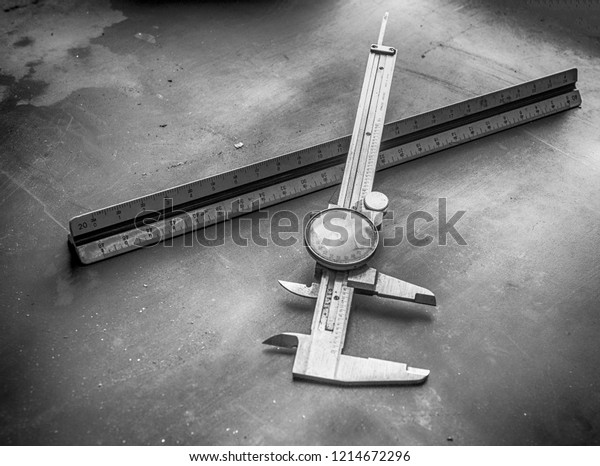 Dial Caliper Ruler On Machine Shop Stock Photo Edit Now 1214672296
