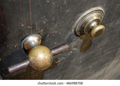 Dial Lock Of An Old Vault Door