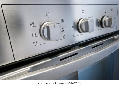 Dial Of A Stainless Steel Electric Oven