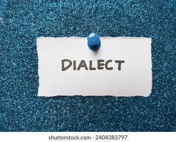 Dialect writing on blue background.