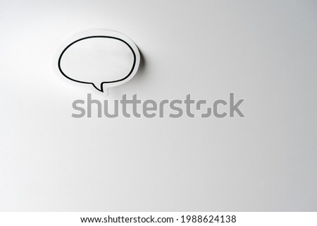 Dialog box round frame paper for text on white background