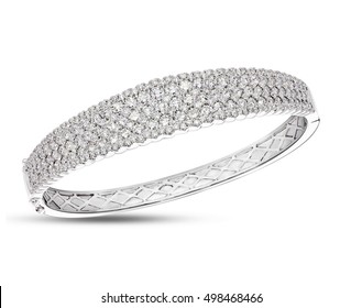 Diamond Bangle White Background