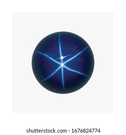 Diamond Blue Star Sapphire Cabochon - Shutterstock ID 1676824774