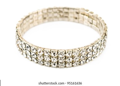 Diamond Bracelet Isolated On White