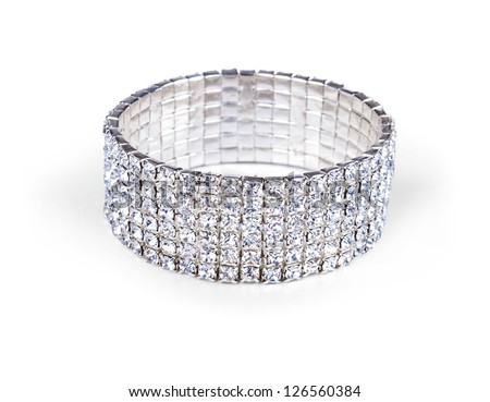 Diamond bracelet isolated on white