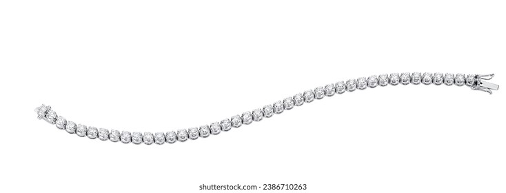 Diamond bracelet on white background