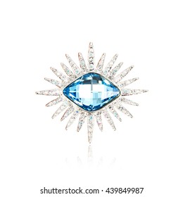 Diamond Brooch Isolated On White
