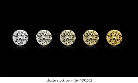 
Diamond Color Scale Chart  Colorless To Yellow On Black Background