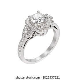 Diamond Engagement Ring on white isolate - Shutterstock ID 1025537821