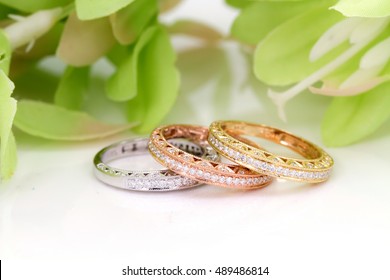 Diamond Eternity Ring Flower Background