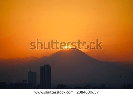 Diamond Fuji sunset above Mt. fuji