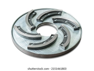Diamond grinding wheel. Grinding of concrete, marble and stone surfaces, stone.Accessories for angle grinders.6 segments.Grinding disc isolated on white.Segmented diamond wheel.