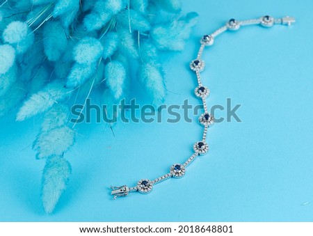 Diamond jewelry. Diamond bracelet on background